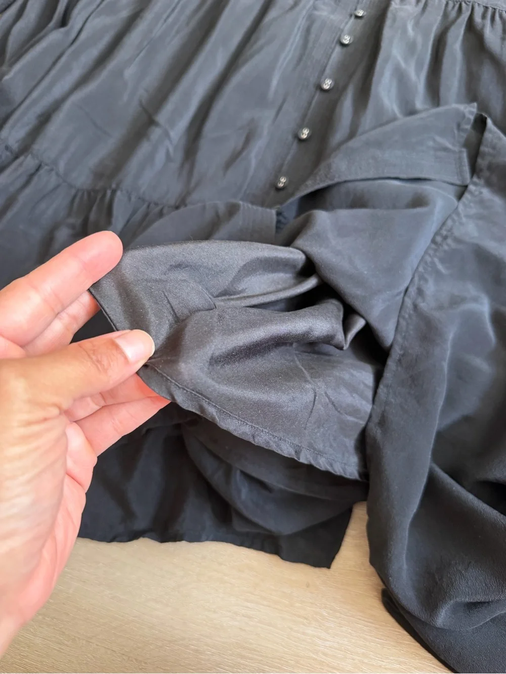 JOHNNY WAS Tiered Wanderer Dress Long Sleeve button up 100% silk XL - Picture 5 of 8